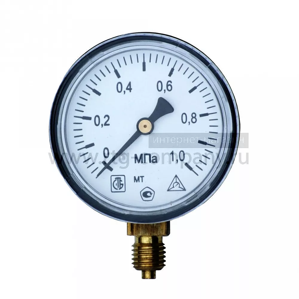 Манометр СТЕКЛОПРИБОР ДМ05-МП-3У d 100 мм, 2,5 МПа (до 25 атм), М20х1,5 с нижним подключением