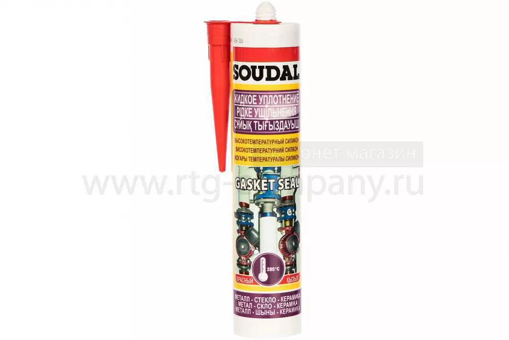 Герметик силиконовый "SOUDAL" Gasket Seal термостойкий t +285 (280 гр) (Бельгия)